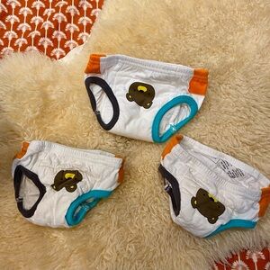 Baby Bear Print Training Pants - White, Orange, and Blue